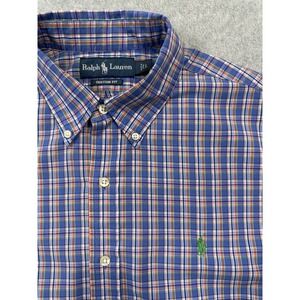 Ralph Lauren Shirt Mens Large Plaid Classic Fit Short Sleeve‎ Button Down Casual